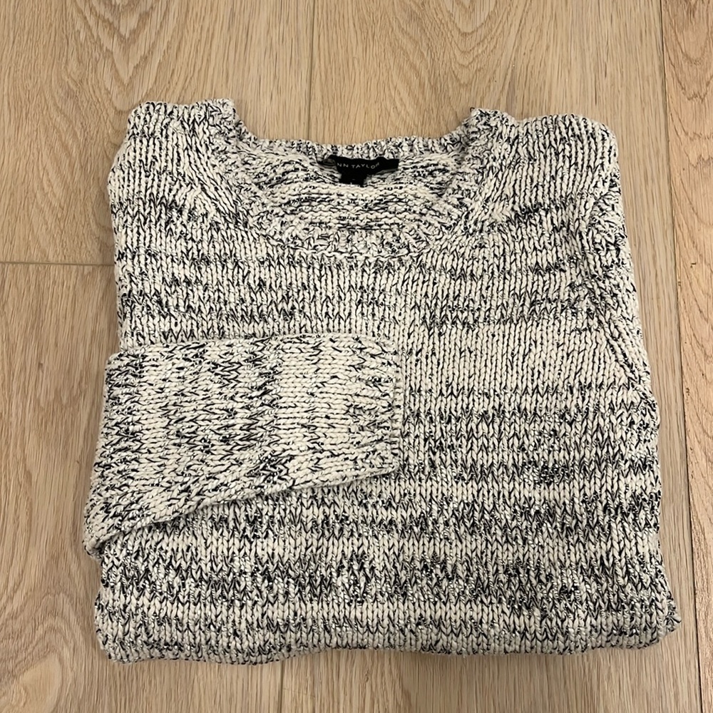 Ann Taylor Black and White Sweater